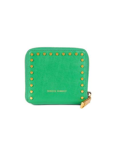 Jett Studded Leather Square Zip Around Wallet - Envy