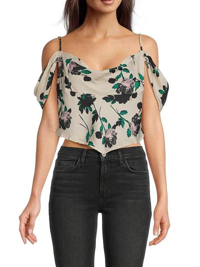 Cassandra Floral Crop Top - Ivory Combo - Size L