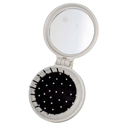 Handheld Compact Mirror with Brush