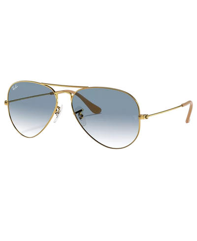 Aviator Gradient Sunglasses - RB3025 - Polished Arista Gold/Light Blue