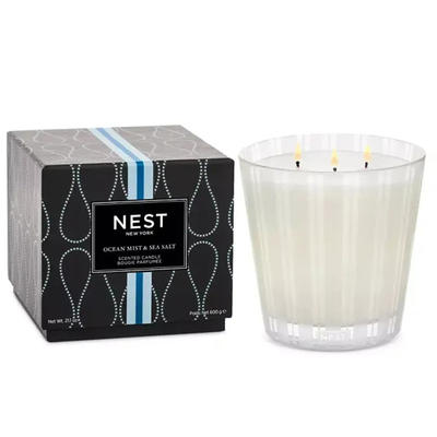 New York Scented 3-Wick Candle - Ocean Mist & Sea Salt
