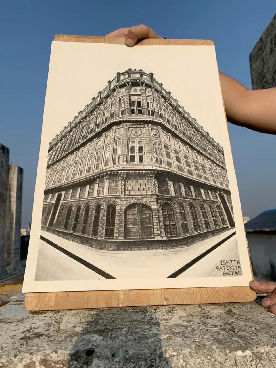 Heritage Corner - Hand-drawn Architectural Study by Ishita Patriya