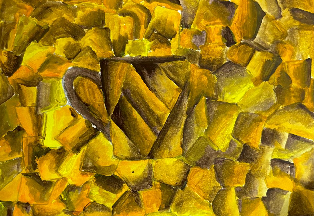 Golden Brew - Abstract Coffee Mug Painting