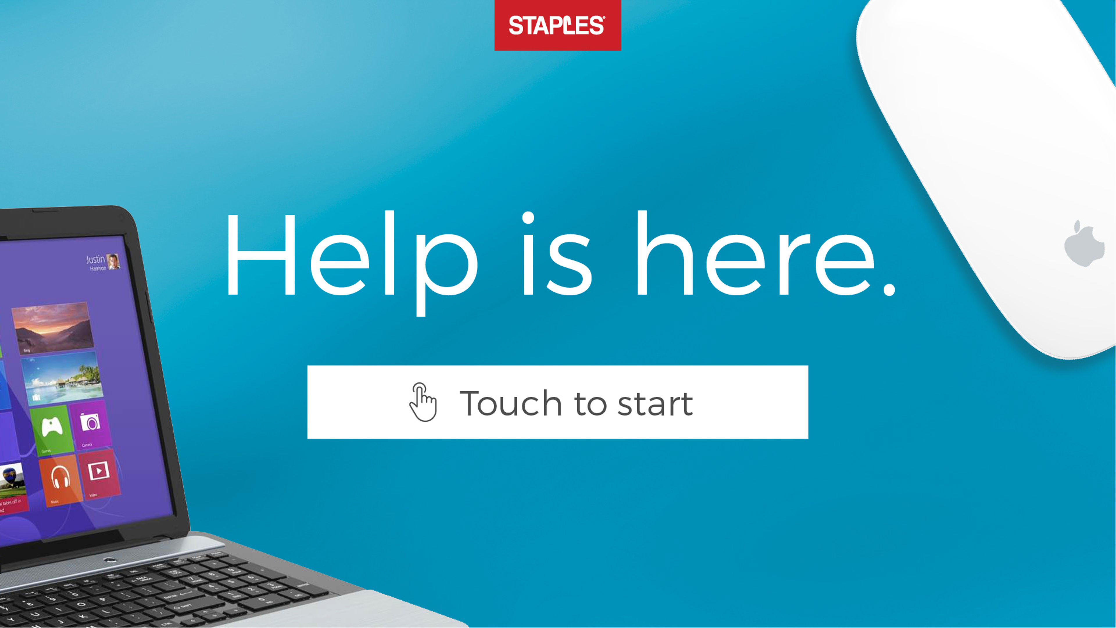 Staples new kiosk home screen