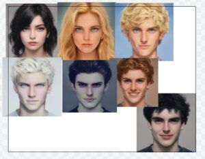 Artwork titled "(in order) agatha, sophie, tedros, rafal, aric, rhian, hort", submitted by Jasbean🫘  on October 27, 2023.
