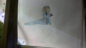 Artwork titled "Sophie in a double dress", submitted by lae on October 27, 2023.