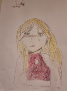 Artwork titled "The concentration of Sophie doing makeovers", submitted by Casper on February 21, 2025.