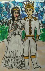 Artwork titled "Tedros and Agatha wedding day", submitted by Nina on February 21, 2025.