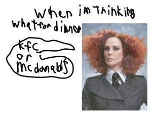 Artwork titled "Dinner meme", submitted by Thea johns on February 21, 2025.