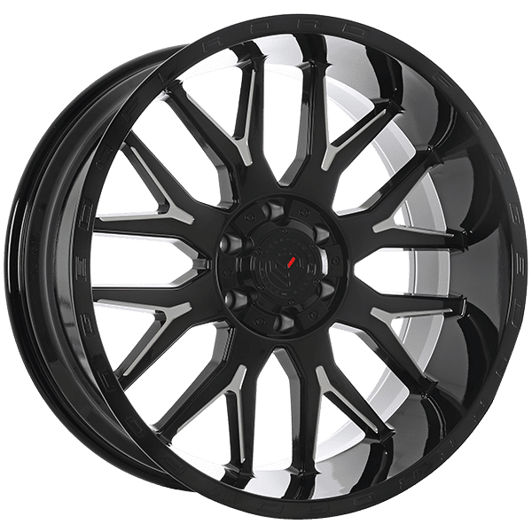Forged Wheels 22" × 10.0 Alloy Wheel | 6x135/6x139.7 | Gloss Black - Milled Edge