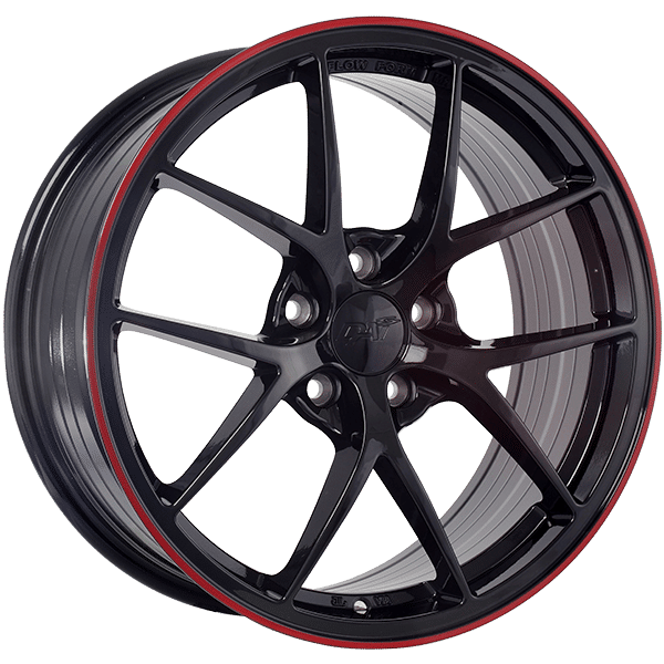 Dai Wheels 16" × 7.0 Alloy Wheel | 5x114.3 | Gloss Black - Red Line 16" × 7.0" 5x114.3 Wheel