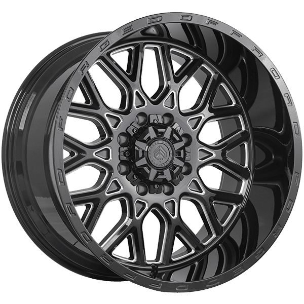 Forged Wheels 22" Γ 12.0 Alloy Wheel | 8x170 | Gloss Black - Milled Edge