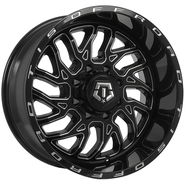 Tis Wheels 20" × 10.0 Alloy Wheel | 8x165.1 | Gloss Black - Milled Edge 20" × 10.0" 8x165.1 Wheel