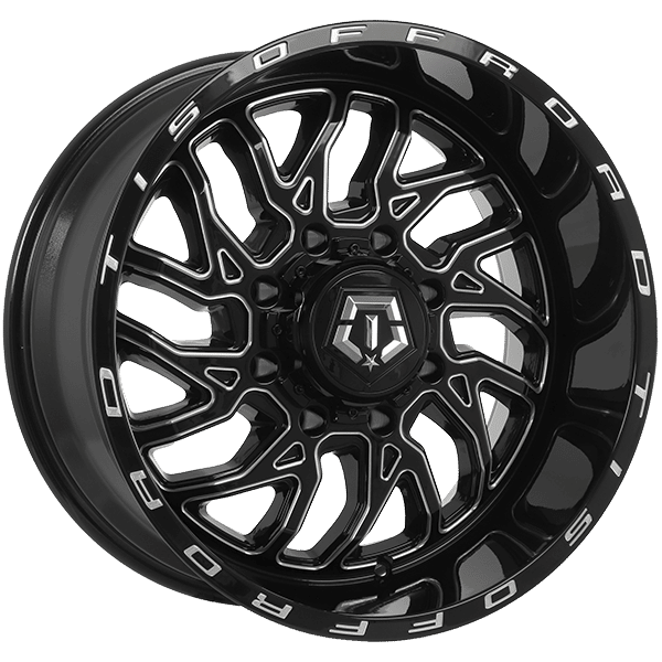 Tis Wheels 20" × 10.0 Alloy Wheel | 8x180 | Gloss Black - Milled Edge 20" × 10.0" 8x180 Wheel
