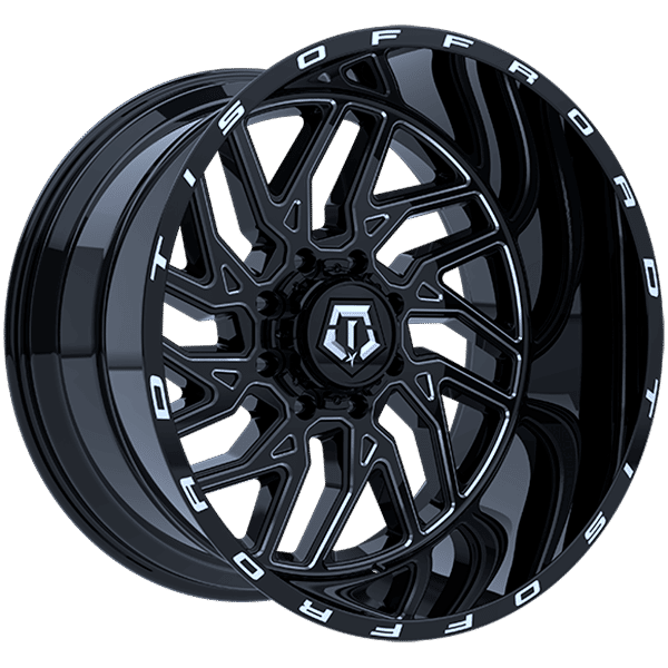 Tis Wheels 20" × 12.0 Alloy Wheel | 5x139.7/5x150 | Gloss Black - Milled Edge 20" × 12.0" 5x139.7/5x150 Wheel