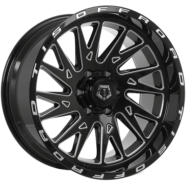 Tis Wheels 20" × 10.0 Alloy Wheel | 6x139.7 | Gloss Black - Milled Edge 20" × 10.0" 6x139.7 Wheel