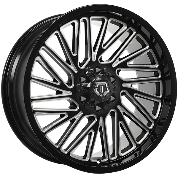 Tis Wheels 22" × 10.0 Alloy Wheel | 6x135/6x139.7 | Gloss Black - Milled Edge 22" × 10.0" 6x135/6x139.7 Wheel