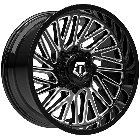 Tis Wheels 22" × 10.0 Alloy Wheel | 8x180 | Gloss Black - Milled Edge 22" × 10.0" 8x180 Wheel