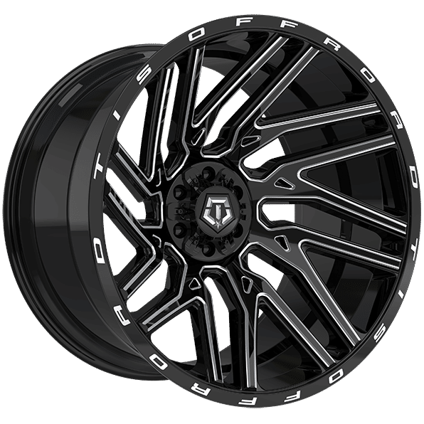 Tis Wheels 20" × 10.0 Alloy Wheel | 8x165.1 | Gloss Black - Milled Edge 20" × 10.0" 8x165.1 Wheel