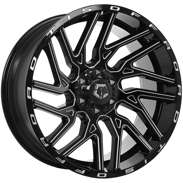 Tis Wheels 22" × 10.0 Alloy Wheel | 6x135/6x139.7 | Gloss Black - Milled Edge 22" × 10.0" 6x135/6x139.7 Wheel