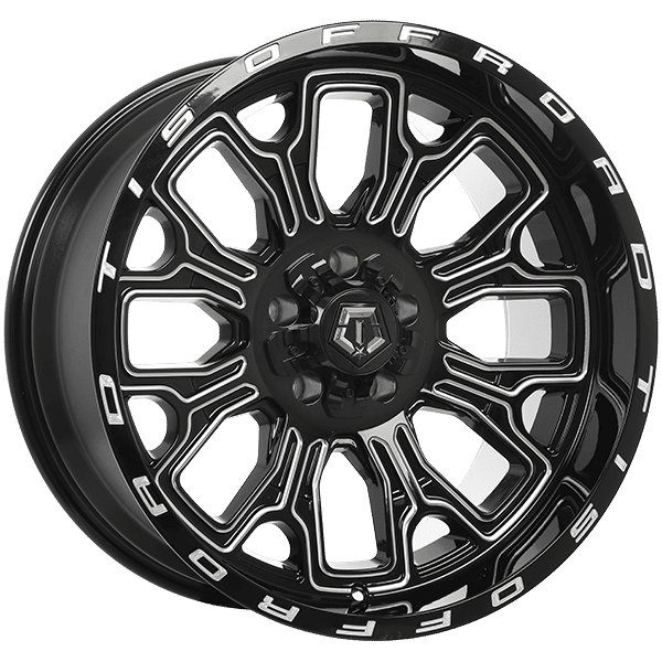 Tis Wheels 20" × 10.0 Alloy Wheel | 5x139.7/5x150 | Gloss Black - Milled Edge 20" × 10.0" 5x139.7/5x150 Wheel