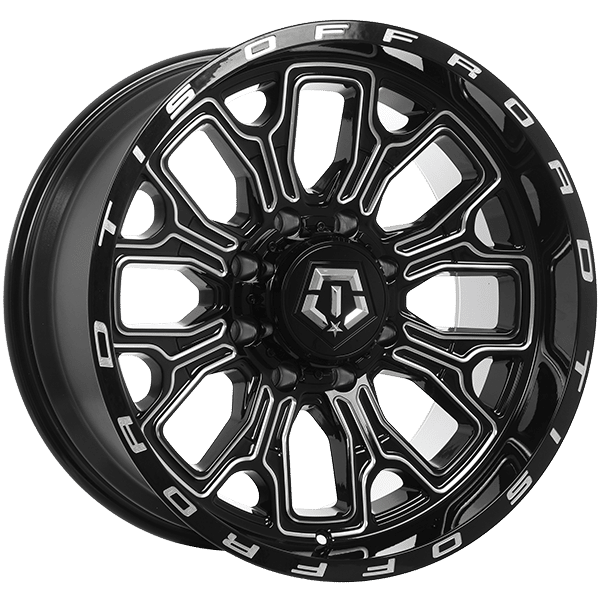 Tis Wheels 20" × 10.0 Alloy Wheel | 8x165.1 | Gloss Black - Milled Edge 20" × 10.0" 8x165.1 Wheel