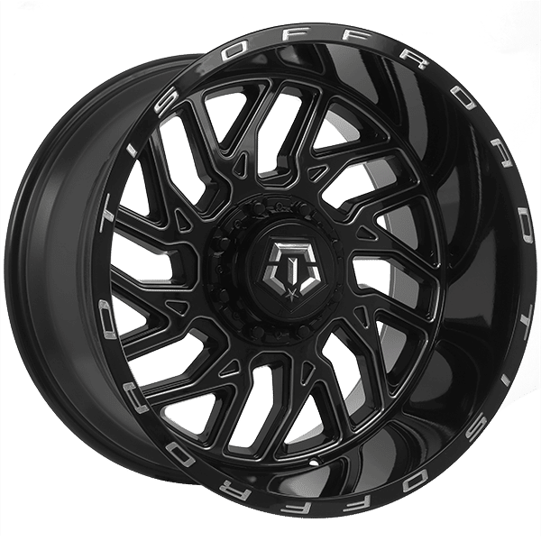 Tis Wheels 20" × 12.0 Alloy Wheel | 8x165.1 | Gloss Black - Milled Edge 20" × 12.0" 8x165.1 Wheel