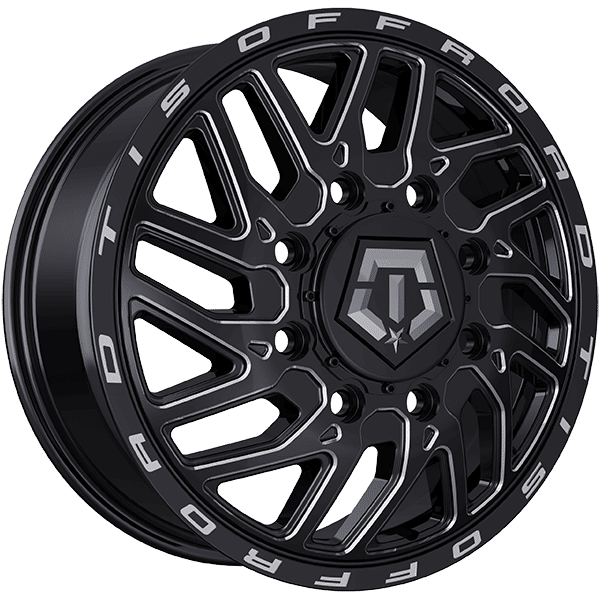 Tis Wheels 22" × 8.3 Alloy Wheel | 8x210 | Gloss Black - Milled Edge 22" × 8.3" 8x210 Wheel