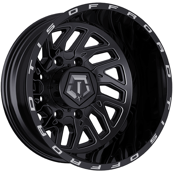 Tis Wheels 22" × 8.3 Alloy Wheel | 8x210 | Gloss Black - Milled Edge 22" × 8.3" 8x210 Wheel