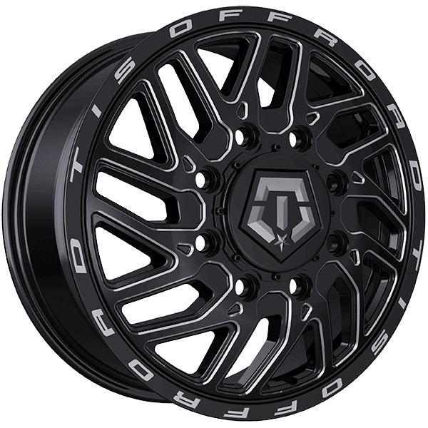 Tis Wheels 20" × 8.2 Alloy Wheel | 8x165.1 | Gloss Black - Milled Edge 20" × 8.2" 8x165.1 Wheel