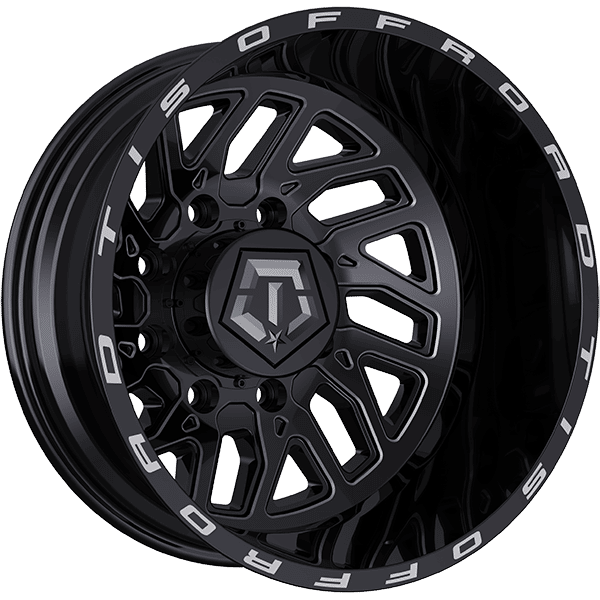 Tis Wheels 20" × 8.2 Alloy Wheel | 8x165.1 | Gloss Black - Milled Edge 20" × 8.2" 8x165.1 Wheel