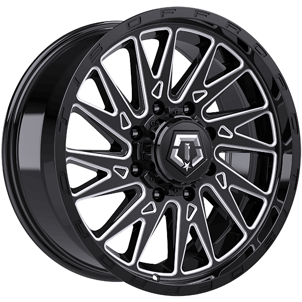 Tis Wheels 22" × 12.0 Alloy Wheel | 8x180 | Gloss Black - Milled Edge 22" × 12.0" 8x180 Wheel