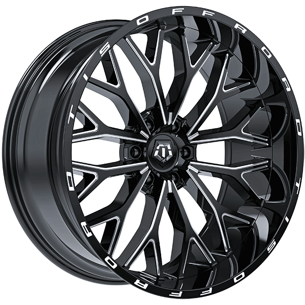 Tis Wheels 20" × 9.0 Alloy Wheel | 6x139.7 | Gloss Black - Milled Edge 20" × 9.0" 6x139.7 Wheel