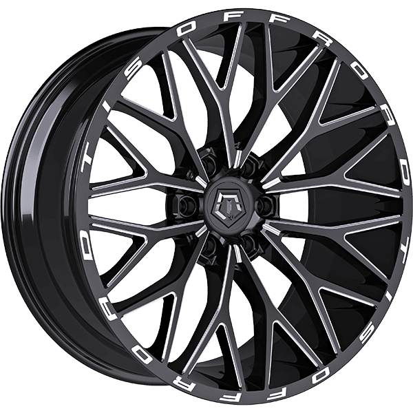 Tis Wheels 20" × 10.0 Alloy Wheel | 6x135 | Gloss Black - Milled Edge 20" × 10.0" 6x135 Wheel