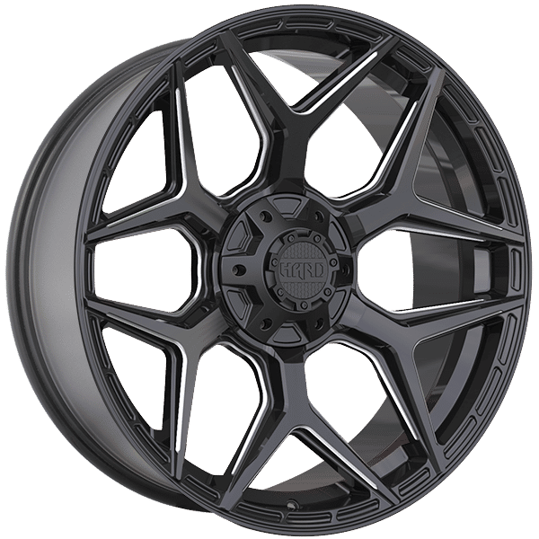 Ruffino Hard 22" × 9.5 Alloy Wheel | 6x135/6x139.7 | Gloss Black - Milled Edge 22" × 9.5" 6x135/6x139.7 Wheel