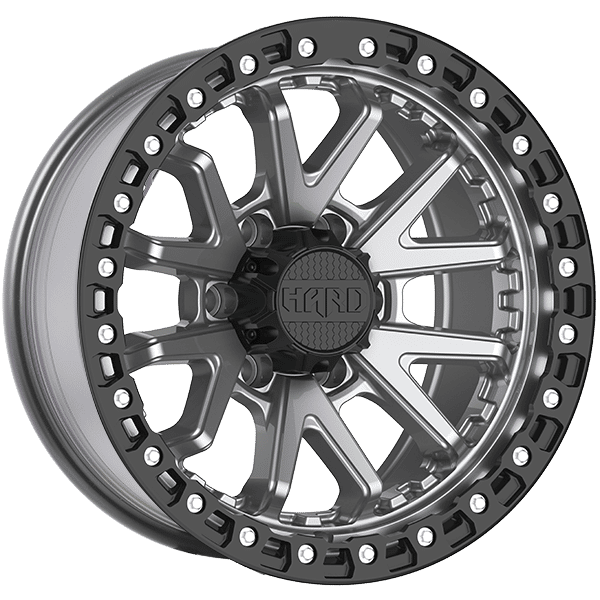 Ruffino Hard 18" Γ 8.5 Alloy Wheel | 6x139.7 | Satin Gray - Black Lip