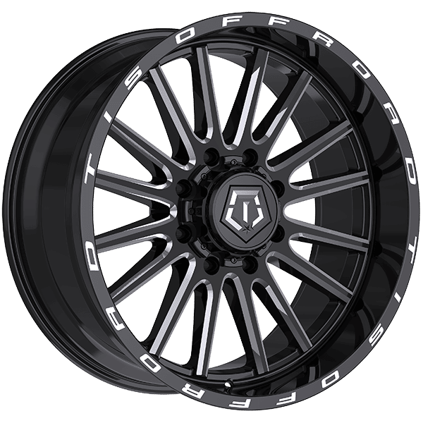 Tis Wheels 20" × 10.0 Alloy Wheel | 8x180 | Gloss Black - Milled Edge 20" × 10.0" 8x180 Wheel