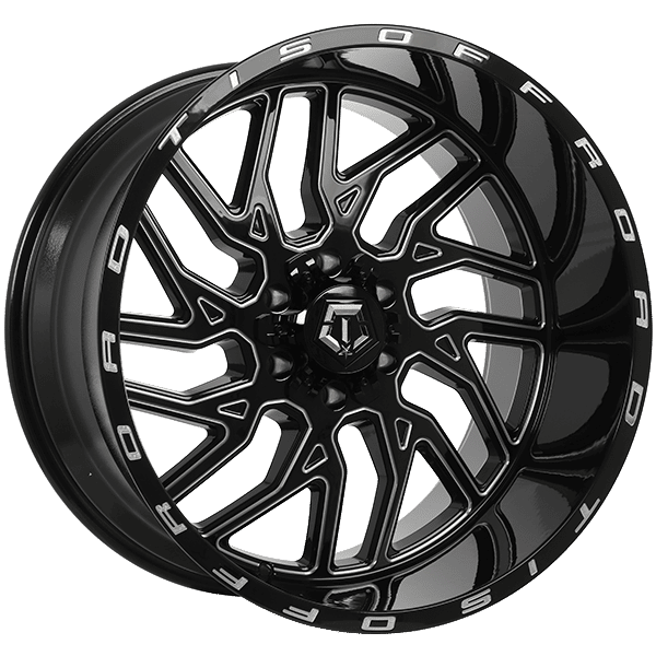 Tis Wheels 20" × 9.0 Alloy Wheel | 6x135/6x139.7 | Gloss Black - Milled Edge 20" × 9.0" 6x135/6x139.7 Wheel