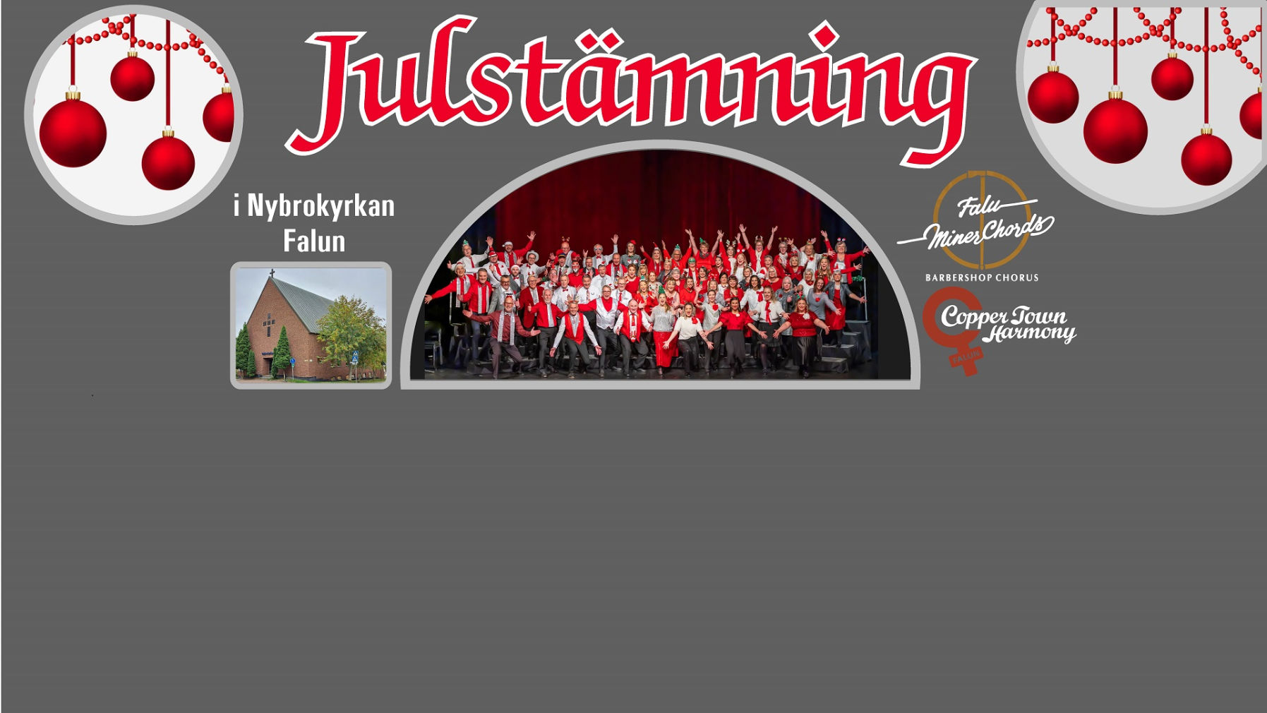 Julstämning med körerna Copper Town Harmony och Falu Miner Chords