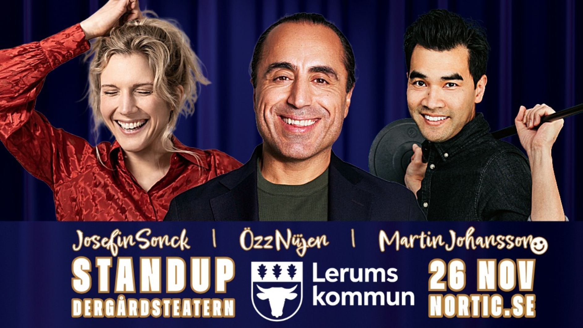 Standup: Özz Nûjen, Josefin Sonck och Martin Johansson