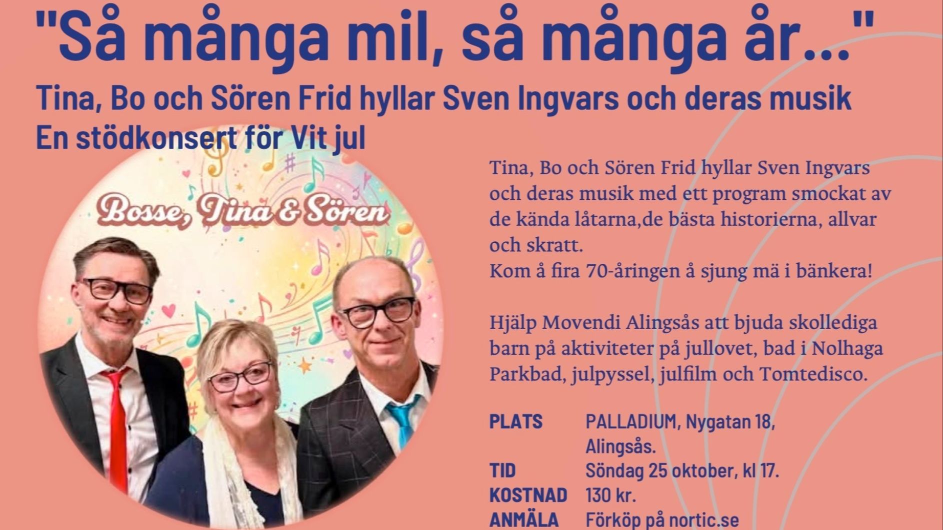 Bosse, Tina och Sören Frid: stödkonsert för Vit Jul