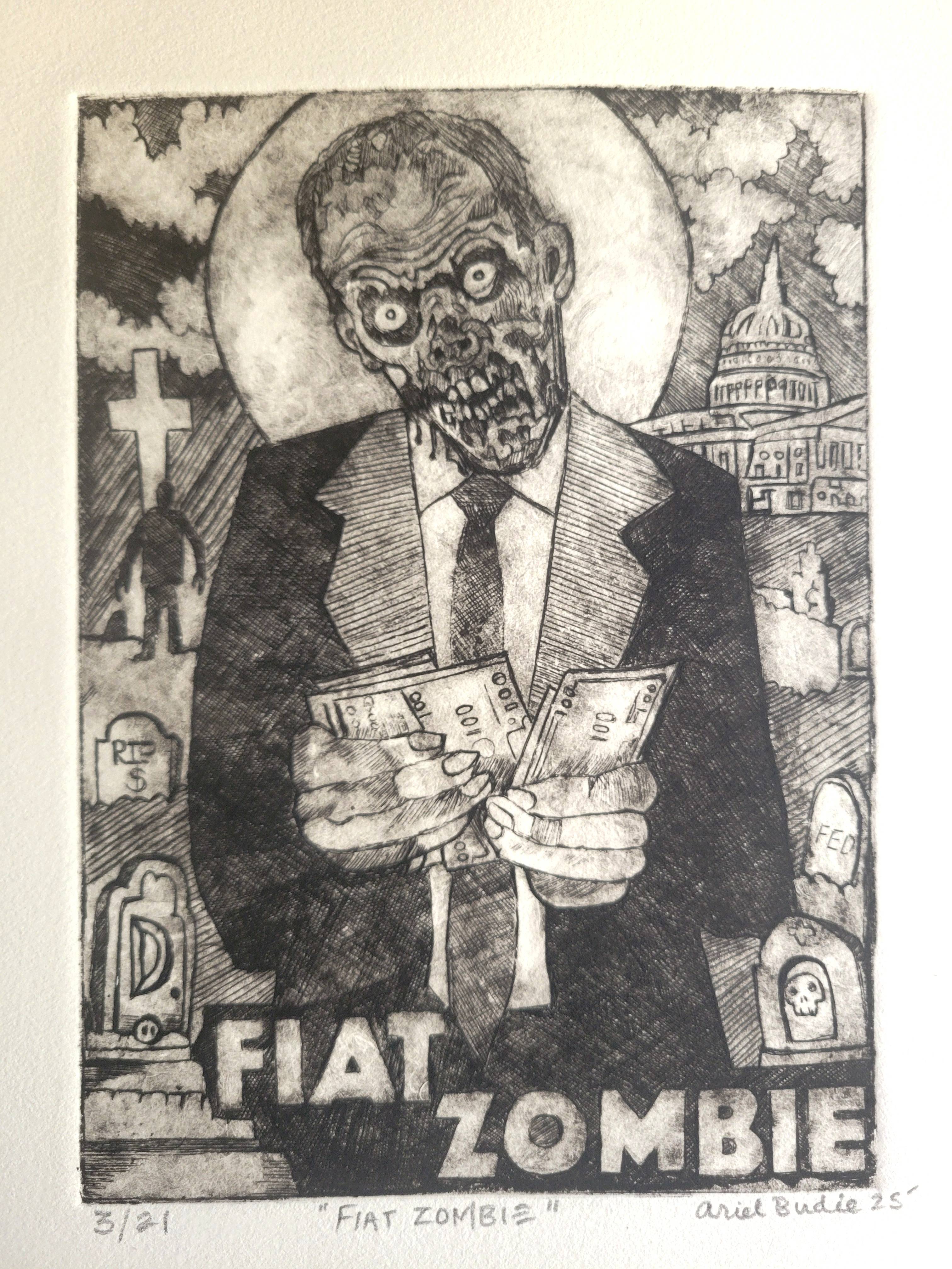 FIAT ZOMBIE - One of a Kind Etching - 3/21