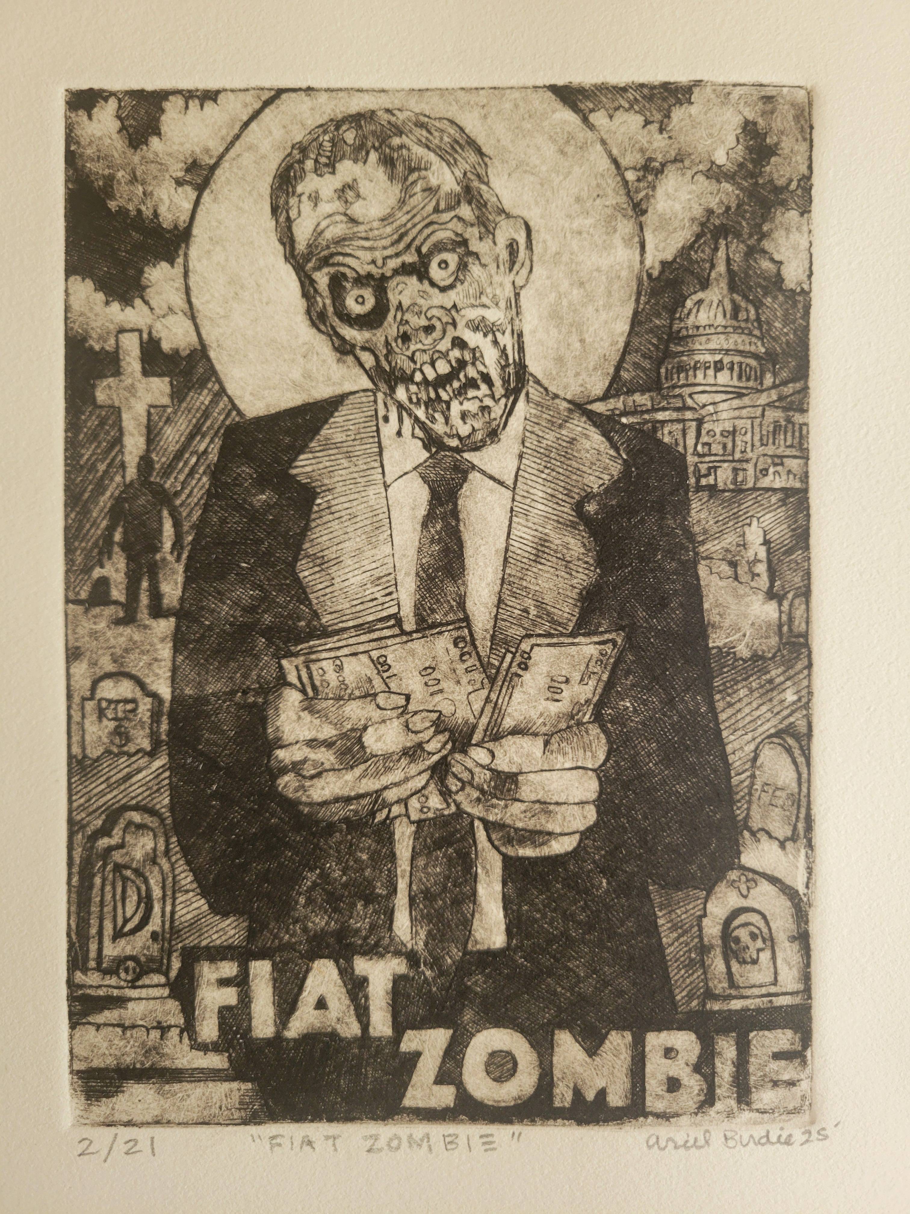 FIAT ZOMBIE - One of a Kind Etching - 2/21