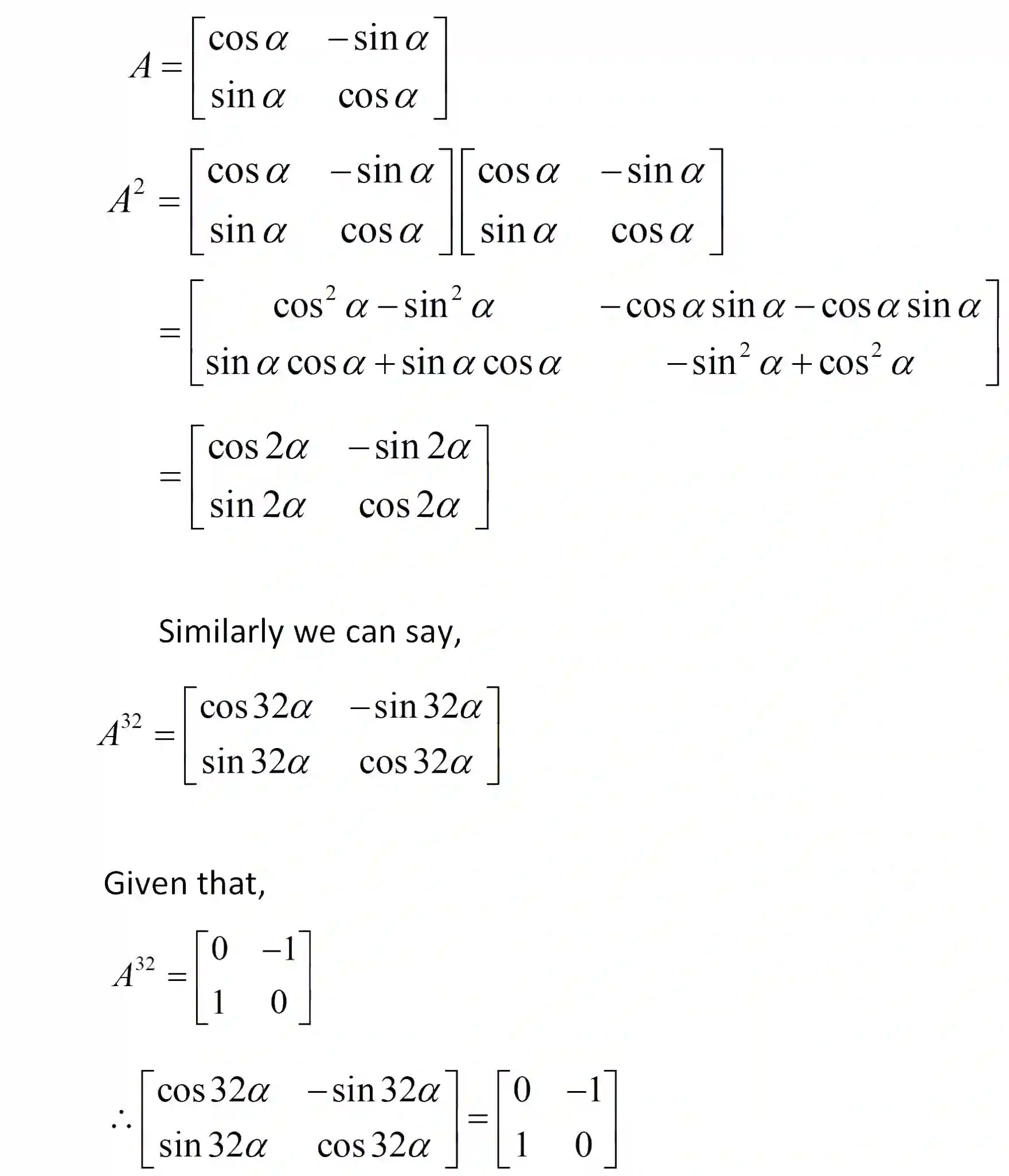 JEE Main 2019 (Online) 8th April Morning Slot Mathematics - Matrices and Determinants Question 258 English Explanation