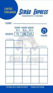 Cartão fidelidade SImão Express Azul verso