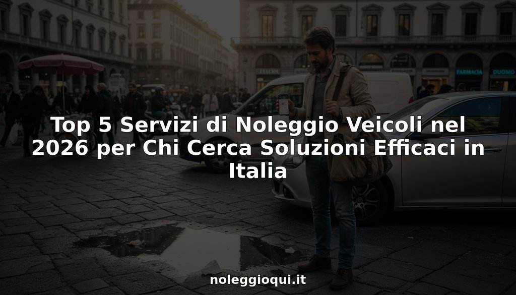 Uomo che controlla un’auto a noleggio accanto ad alcune vetture parcheggiate