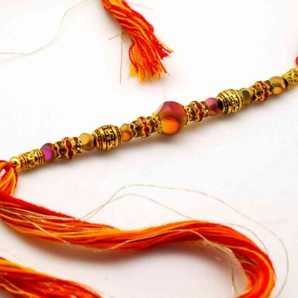 Orange bead Rakhi