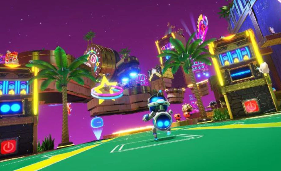 Game PS5 Terbaik untuk Anak Edisi September 2026 dengan Rating Aman Karakter Astro Bot 2 sedang berinteraksi dengan lingkungan warna-warni di PS5