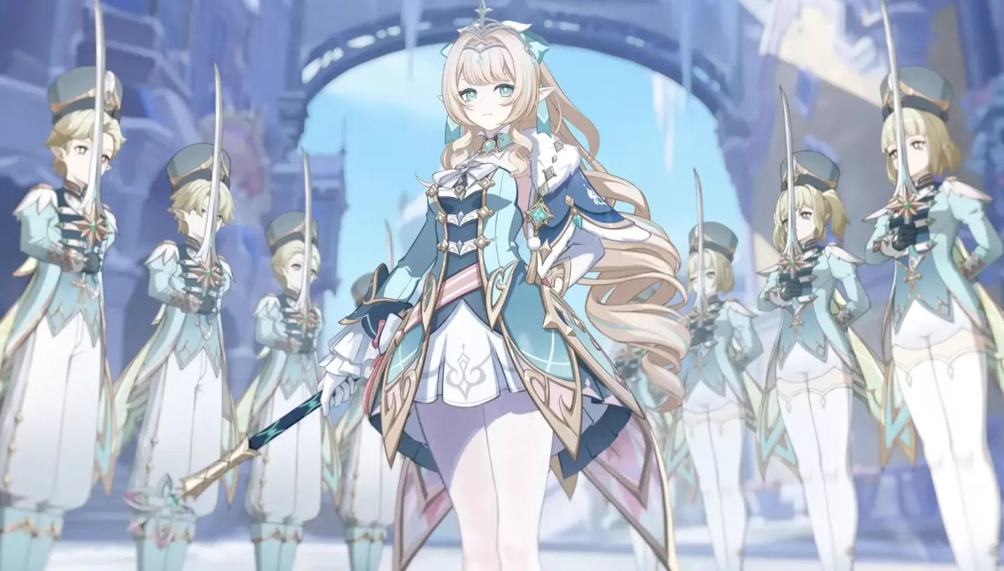 Keterangan image: Vesna, komandan termuda Druzhna, karakter perempuan terbaru Genshin Impact 7.1 dengan senjata Anemo Sword dan mekanik Spirit Blades. Sumber: Trailer Snezhnaya HoYoverse 26 Juli 2026.