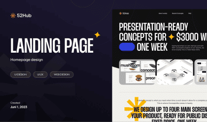 52Hub Landing Page Design project preview